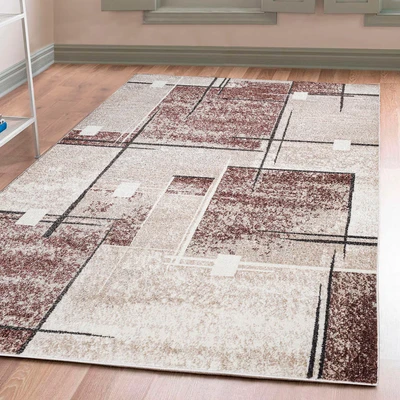 Abbildung von my home Teppich &quot;Deblin&quot;, rechteckig, weicher Flor, Kurzflor, Karo Design, modern, geometrisches Muster