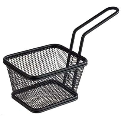 Abbildung von APS 40626 Servier Frittierkorb SNACKHOLDER, Snackkorb, Edelstahl, 10 x 8,5 6,5 cm, schwarz