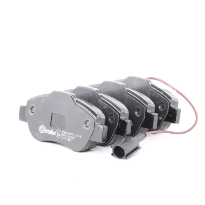 Abbildung von BREMBO P 23 107 Bremsbelagsatz inkl. Verschleißwarnkontakt mit Bremssattelschrauben Zubehör FIAT: 500 Schrägheck, C Cabrio