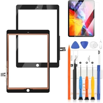 Abbildung von LADYSON Touchscreen Digitizer für iPad 2018 9.7 A1893 A1954 Bildschirm 6. Generation Ersatz Reparatursatz ohne Homebutton (nicht LCD Display) (schwarz)