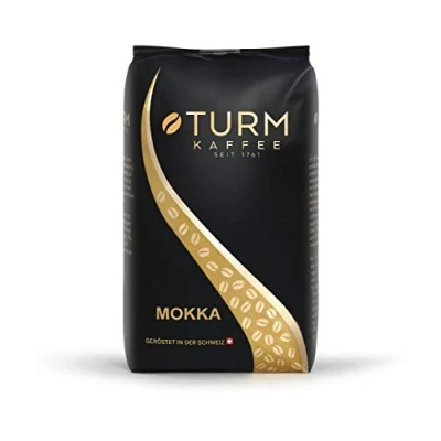 Abbildung von Turm Kaffee Mokka 1000g kräftiger für Schümli und Espresso aus dem Vollautomaten ganze geröstete Kaffeebohnen mit 90% Arabica Bohnen