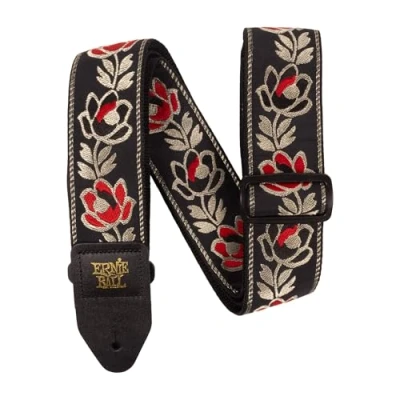 Abbildung von Ernie Ball klassischer Jacquard Gitarrengurt/Bassgurt Noble Rose