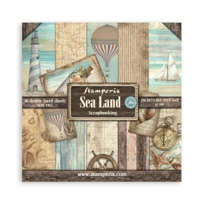 Abbildung von Stamperia Motivpapier Scrapbooking Pad Sea Land, 10 Bogen