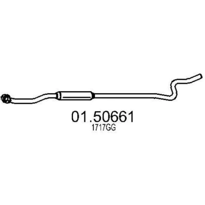 Abbildung von MTS 01.50661 Mittelschalldämpfer 2300mm PEUGEOT: 207 Schrägheck