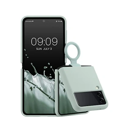 Abbildung von kwmobile Flip Soft Case kompatibel mit Samsung Galaxy Z 3 5G Silikon Hülle für Foldable Handy Handyhülle in Cool Mint