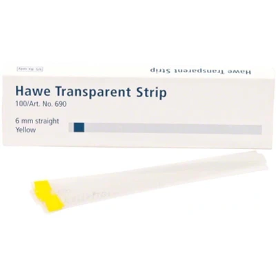 Abbildung von Hawe Transparent Strips 6mm breit, 10cm lang, gelb 100