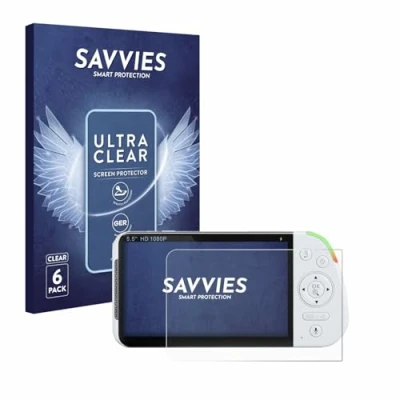 Abbildung von Savvies 6 Stück Schutzfolie für Babysense MaxView 2CAM 5,5&quot; Displayschutz Folie Ultra Transparent