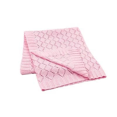Abbildung von Strickdecke Babydecke Kuscheldecke, Odot Kinderwagen im Freien Kinderdecke Krabbeldecke Perfekt für Mädchen und Jungen Babys (80x100cm,Rosa)