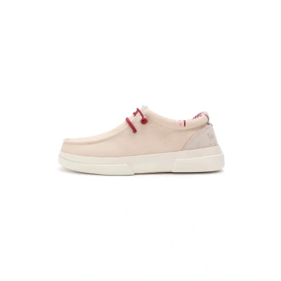 Abbildung von Walk in Pitas Sportlicher Schnürer, Damen, Größe: 36, Beige Leder und textil