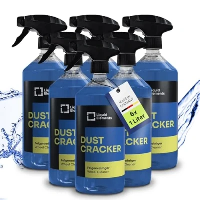 Abbildung von Liquid Elements Felgenreiniger Dust Cracker 6x1 Liter Auto Reiniger für alle Felgentypen wie Alufelgen &amp; Stahlfelgen säurefreier mit Wirkindikator entfernt hartnäckige Verschmutzungen