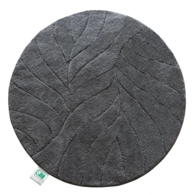 Abbildung von Floordirekt Badteppich extra flauschig &amp; schnelltrocknend Badezimmerteppich mit rutschhemmender Rückseite Badematte Duschvorleger (Maris) (Dunkelgrau, rund 120 cm)