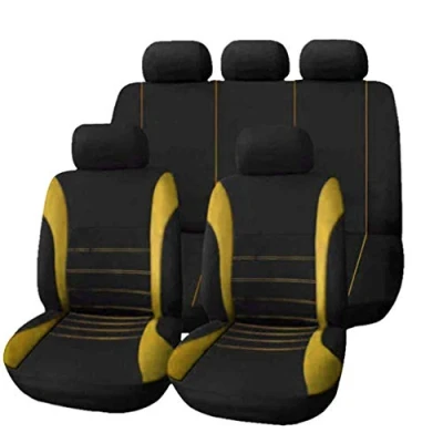 Abbildung von HotYou Auto Sitzbezug Set Polyester 9 Stück Zubehör Automotive Stuhl Fall Protector,Herausnehmbar und waschbar,Gelb