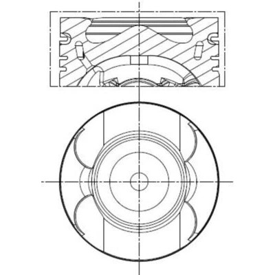Abbildung von MAHLE ORIGINAL 001 PI 00189 000 Kolben 83 mit Kolbenringträger, Kühlkanal MERCEDES BENZ: E Klasse T modell, Limousine, C modell