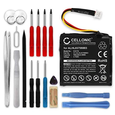 Abbildung von CELLONIC® GPS Ersatz Akku 1ICP6/34/36 AHA11108001 ALHL03708003 VF3k Ersatzakku für Tomtom Start 20 / 25 Navigationsgerät 700mAh + Werkzeug Set Navi Batterie