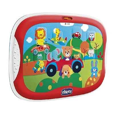 Abbildung von Chicco Tablet Spiel für Tiere, elektronisch, sprechend, mit lustigen Tier Inhalten, inklusive Batterien, 12 36 Monate, mehrfarbig