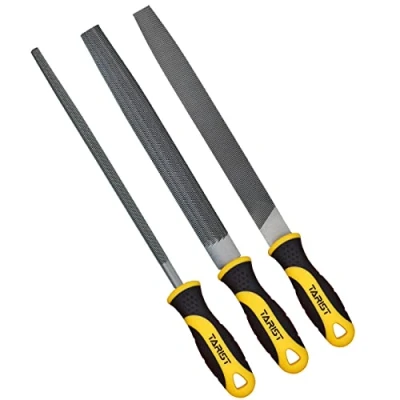 Abbildung von TARIST Feilenset Metall 3tlg, 200mm. Profi Metallfeile inkl Flachstumpfeile, Halbrundfeile, Rundfeile, für Metall, Holz und mehr