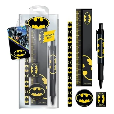 Abbildung von empireposter Batman Core Schreibwarenset Set Stifte, Lineal, Radiergummi