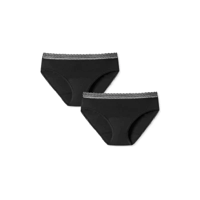 Abbildung von Schiesser Period Panty 2 PACK Slip, Damen, Größe: 34/36, Schwarz