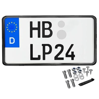 Abbildung von L &amp; P Car Design Kennzeichenhalter für Motorrad 240x130 mm Rahmenlos Kennzeichenhalterung, (1 Stück)