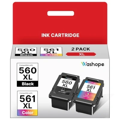 Abbildung von PG 560XL CL 561XL Multipack Druckerpatronen 560 XL 561 Patronen für Canon PG560 CL561 Tintenpatrone Pixma TS5350 TS5351 TS5352 TS5353 TS7450 TS7451 (Schwarz und Farbe, 2 Pack)