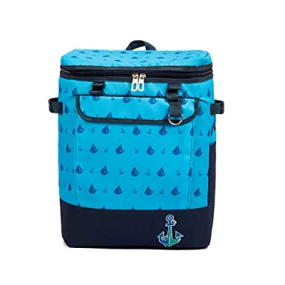 Abbildung von Anemoss Marine Collection Sailboat Kühlrucksack, Isolierte Transporttasche für Heiße &amp; Kalte Lebensmittel, Thermo Lunchbox, Kühlbox Outdoor, Strand, Picknick, Camping, 25 L, Blau