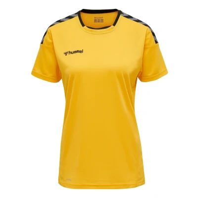 Abbildung von Hummel Hmlauthentic Tshirt print, Damen, Größe: 34, Sports yellow/black