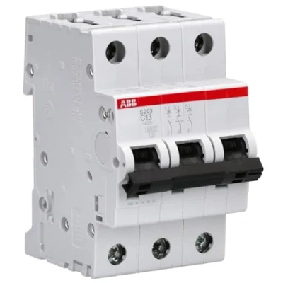Abbildung von ABB S200 MCB Leitungsschutzschalter Typ C, 3 polig 13A 400V, Abschaltvermögen 6 kA System Pro M Compact