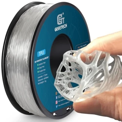 Abbildung von GEEETECH TPU Filament 1,75 mm +/ 0,02 für 3D Drucker, 1KG 1 Spool Transparent