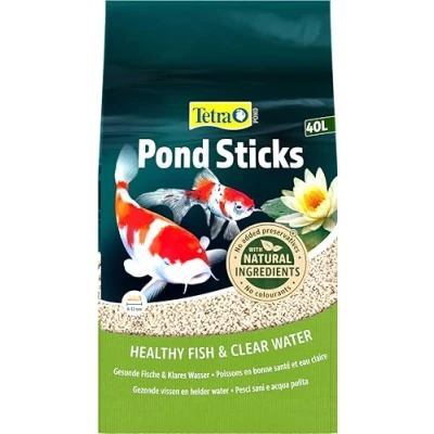 Abbildung von Tetra Pond Sticks Fischfutter für alle Teichfische, unterstützt gesunde Fische und klares Wasser im Teich, 40 L Beutel