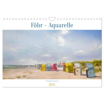 Abbildung von Föhr Aquarelle (Wandkalender 2025 DIN A4 quer), CALVENDO Monatskalender