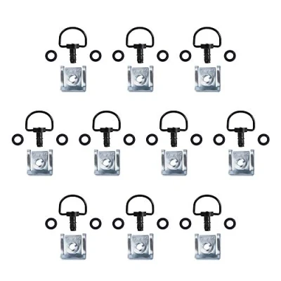 Abbildung von Oldbones Motorrad Rennbefestigungen Schnellverschluss D Ring Typ C 14mm Dunkelschwarz(10er Pack)