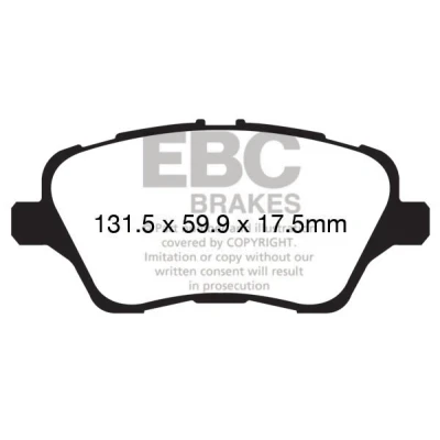 Abbildung von EBC Brakes DP22149 Bremsbelagsatz Vorderachse FORD: FIESTA 6, B Max, 7