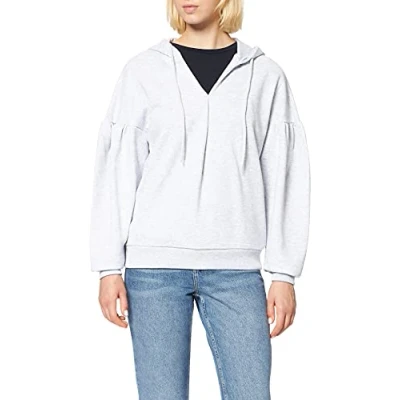 Abbildung von NA KD Damen Buttoned Detail Sweater Sweatshirt, Grey Melange, S