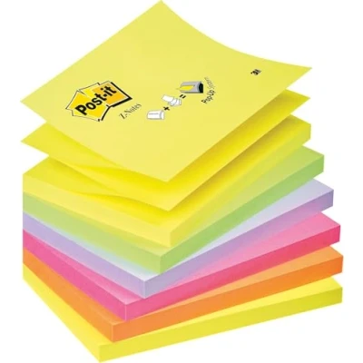 Abbildung von Post it Z Notes 6er Pack, 6 Neonfarben, 127 x 76 mm, 100 Blatt/Block