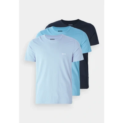 Abbildung von BOSS Herren Classic T Shirts Kurzarm Pure Cotton Crew Neck 3er Pack, Farbe:Mehrfarbig, Artikel: 987 Black/White/Olive, Größe:2XL
