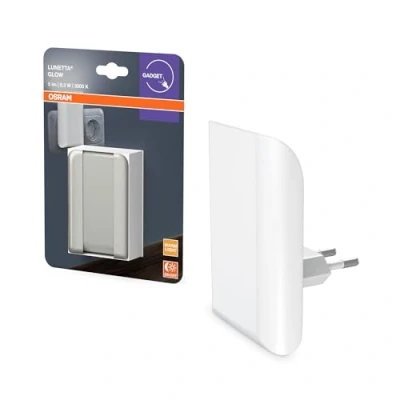 Abbildung von OSRAM Nachtlicht, indirektes Licht, 3000K, 5lm, 0,28W, Tageslichtsensor, Plug and Play, für Kinderzimmer und Wohnbereiche, Weiß