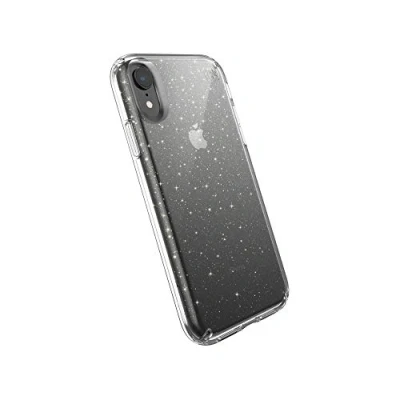 Abbildung von Speck iPhone XR Schutzhülle Funkeln Handyhülle Schützende Hülle Tasche Dünne Schale Hardcase Beständig für Apple Presidio Clear + Glitter Transparent/Goldglitzer