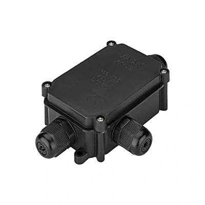 Abbildung von goobay 56660 IP 66 Schutzbox für Lüsterklemmen, wasserdicht, Verbindungsbox Abzweigdose Verteilerdose, Schwarz