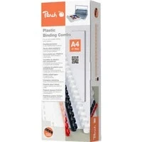 Abbildung von Peach Plastikbinderücken A4 10mm 65 Blatt 100 Stück weiß PB410 01