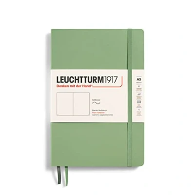 Abbildung von LEUCHTTURM1917 361593 Notizbuch Medium (A5), Softcover, 123 nummerierte Seiten, Salbei, blanko