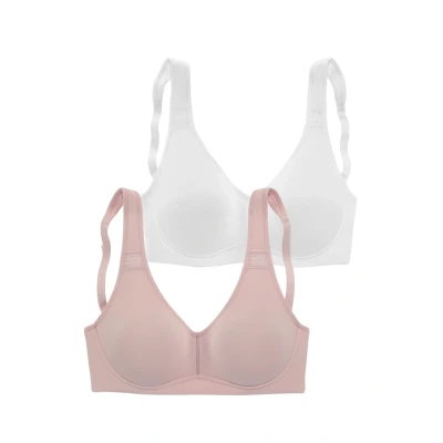 Abbildung von Lascana 2 PACK Tshirt BH, Damen, Größe: 100D, Rose weiß