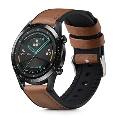 Abbildung von kwmobile Uhrenarmband Sportarmband für Huawei Watch GT / GT2 GT3 (46mm), Leder Fitnesstracker Ersatzarmband Uhrenverschluss