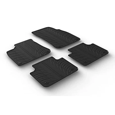 Abbildung von Gledring 0651 Fußmattensatz Gummi vorne und hinten 4 schwarz 750mm 550mm