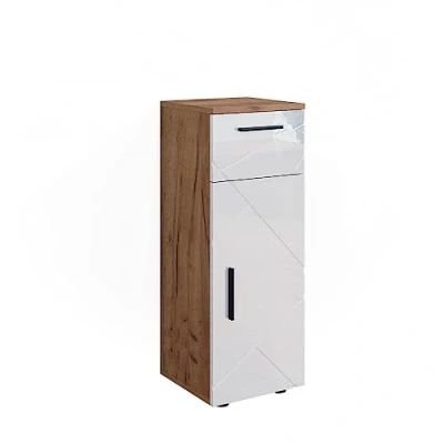 Abbildung von Vicco Midischrank Irma, Eiche/Weiß Hochglanz, 30 x 81 cm
