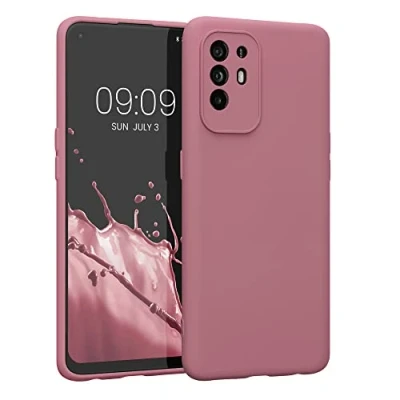 Abbildung von kwmobile Slim Case kompatibel mit Oppo A94 (5G) Hülle Handyhülle aus Silikon in Dark Rose