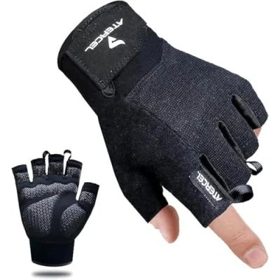 Abbildung von ATERCEL Fitness Handschuhe, Trainingshandschuhe für Crossfit, Bodybuilding, Radsport, Gym, Krafttraining, Sporthandschuhe Damen und Herren(Schwarz, XS)