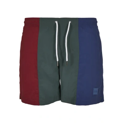 Abbildung von Urban Classics 3TONE Badeshorts, Herren, Größe: Medium, Burgundy bottlegreen