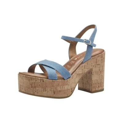 Abbildung von Tamaris High Heel Sandalette, Damen, Größe: 37, Denim Schuhe