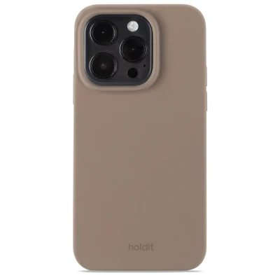 Abbildung von Apple iPhone 15 Pro Hülle Silikon Holdit Hard Case/Backcover Handyhülle Braun