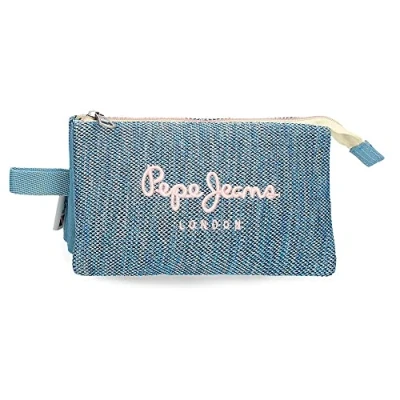 Abbildung von Pepe Jeans Lena 3er Federmäppchen Blau 22x12x5 cm Polyester
